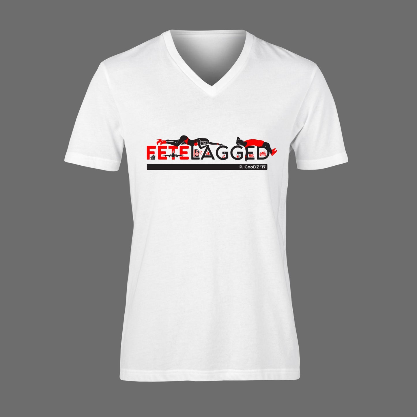 FETELAGGED Women's V-Neck Tee - White