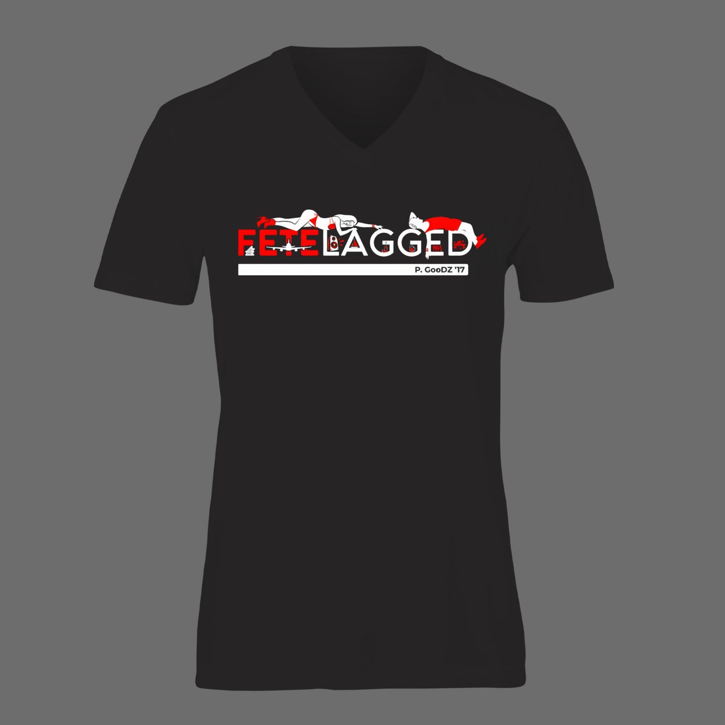 FETELAGGED Women's V-Neck Tee - Black